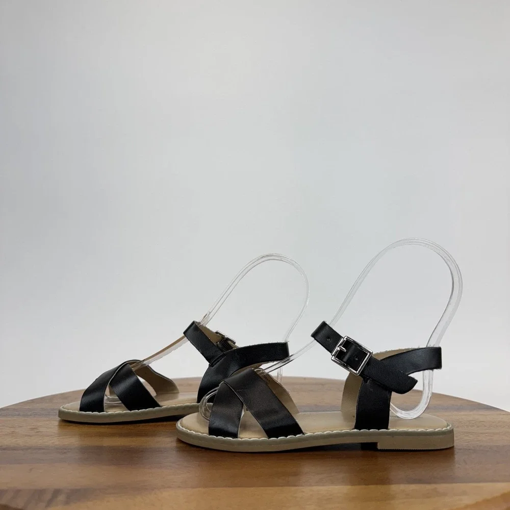 New Girls Little Kids Tucker + Tate Tarya Black Strappy  Sandals Size 11 C‎